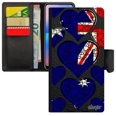 Противоударный чехол книжка на смартфон // Galaxy A40 // "Флаг Австралии с сердцем" Страна Патриот, Utaupia, цветной