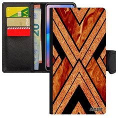 Противоударный чехол книжка на смартфон // Galaxy A40 // "Икс- орнамент" Гора Стиль, Utaupia, оранжевый
