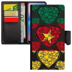 Ударопрочный чехол- книжка на смартфон // Samsung Galaxy A40 // "Флаг Камеруна с сердцем" Стиль Путешествие, Utaupia, цветной