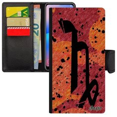 Красивый чехол книжка на смартфон // Samsung Galaxy A40 // "Знак зодиака Козерог" Стиль Зодиак, Utaupia, оранжевый