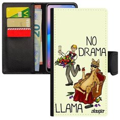 Противоударный чехол- книжка на смартфон // Samsung Galaxy A40 // "No drama lama" Лама без напрягов Стиль, Utaupia, белый