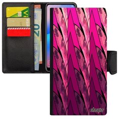 Противоударный чехол- книжка на смартфон // Samsung Galaxy A40 // "Восход" Треугольник Закат, Utaupia, фуксия