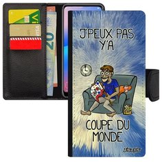 Красивый чехол книжка на смартфон // Galaxy S7 Edge // "Не могу - кубок мира!" Рисунок Шутка, Utaupia, голубой