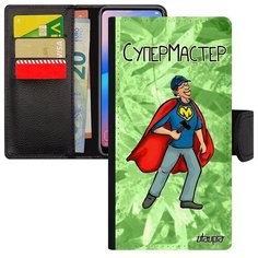 Качественный чехол- книжка на смартфон // Samsung Galaxy A40 // "Супермастер" Комикс Мастер, Utaupia, светло- зеленый