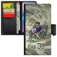 Защитный чехол книжка на смартфон // Samsung Galaxy A40 // "Не могу - олимпийские игры!" Картинка Игра, Utaupia, серый