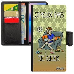 Защитный чехол книжка на смартфон // Galaxy A40 // "Не могу - играю!" Картинка Крутой, Utaupia, зеленый