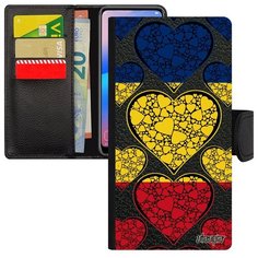 Противоударный чехол книжка на смартфон // Galaxy A40 // "Флаг Румынии с сердцем" Государственный Дизайн, Utaupia, цветной