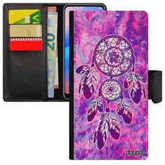 Противоударный чехол книжка на смартфон // Samsung Galaxy A40 // "Ловец снов" Стиль Дизайн, Utaupia, розовый