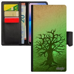 Красивый чехол- книжка на смартфон // Galaxy A40 // "Дерево жизни" Природа Мировое, Utaupia, светло- зеленый