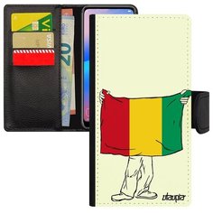 Красивый чехол- книжка на смартфон // Galaxy A40 // "Флаг Гвинеи с руками" Дизайн Патриот, Utaupia, белый