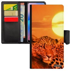 Чехол- книжка на смартфон // Samsung Galaxy A40 // "Леопард" Гепард Стиль, Utaupia, оранжевый