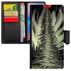 Противоударный чехол книжка на смартфон // Galaxy A40 // "Зимняя ель" Зима Стиль, Utaupia, цветной