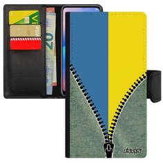 Противоударный чехол книжка на смартфон // Galaxy A5 2017 // "Флаг Украины на молнии" Дизайн Государственный, Utaupia, серый