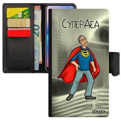 Дизайнерский чехол книжка на смартфон // Samsung Galaxy A5 2017 // "Супердед" Рисунок Комикс, Utaupia, серый