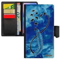 Яркий чехол- книжка на смартфон // Samsung Galaxy A5 2017 // "Бесконечность" Сердце Стиль, Utaupia, голубой