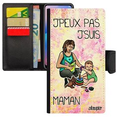 Противоударный чехол книжка на смартфон // Galaxy A5 2017 // "Не могу - стала мамой!" Комикс Принт, Utaupia, светло- розовый