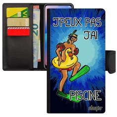 Защитный чехол книжка на смартфон // Galaxy A5 2017 // "Не могу - у меня бассейн!" Шутка Надпись, Utaupia, синий