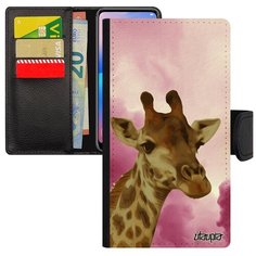 Защитный чехол- книжка на смартфон // Samsung Galaxy A5 2017 // "Жираф" Африка Giraffe, Utaupia, розовый