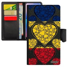 Необычный чехол книжка на смартфон // Samsung Galaxy A5 2017 // "Флаг Румынии с сердцем" Туризм Дизайн, Utaupia, цветной