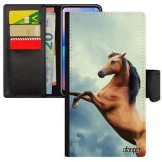 Защитный чехол- книжка на смартфон // Samsung Galaxy A5 2017 // "Лошадь" Пони Скакун, Utaupia, голубой