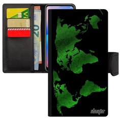 Защитный чехол- книжка на смартфон // Galaxy A5 2017 // "Карта мира" Земля Стиль, Utaupia, черный