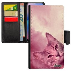 Противоударный чехол- книжка на смартфон // Samsung Galaxy A5 2017 // "Котик" Пушистый Киса, Utaupia, розовый