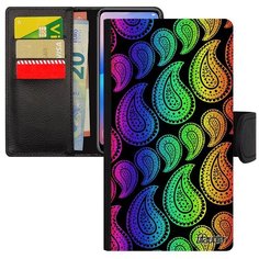 Стильный чехол- книжка на смартфон // Samsung Galaxy A5 2017 // "Кружевной узор" Цветок Вязь, Utaupia, цветной