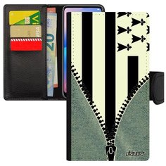 Красивый чехол- книжка на смартфон // Galaxy A5 2017 // "Флаг Бретани на молнии" Патриот Страна, Utaupia, серый