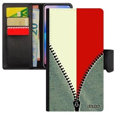 Ударопрочный чехол книжка на смартфон // Samsung Galaxy A5 2017 // "Флаг Польши на молнии" Патриот Страна, Utaupia, серый