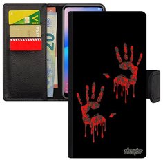Ударопрочный чехол- книжка на смартфон // Samsung Galaxy S8 // "Отпечаток ладони" Радуга Rasta, Utaupia, черный