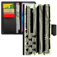 Чехол книжка на смартфон // Galaxy A5 2017 // "Флаг Бретани на ткани" Стиль Дизайн, Utaupia, белый