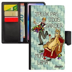 Противоударный чехол- книжка на смартфон // Galaxy A5 2017 // "Не могу - у меня лама!" Повод Анекдот, Utaupia, голубой