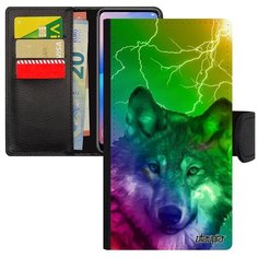 Красивый чехол- книжка на смартфон // Samsung Galaxy A5 2017 // "Дикий волк" Хищник Охота, Utaupia, цветной