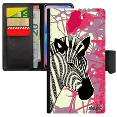 Противоударный чехол книжка на смартфон // Samsung Galaxy A5 2017 // "Зебра" Полосатая Лошадь, Utaupia, розовый