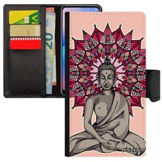 Стильный чехол- книжка на смартфон // Galaxy A5 2017 // "Будда" Buddha Азия, Utaupia, серый