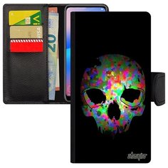 Противоударный чехол- книжка на смартфон // Galaxy A5 2017 // "Череп" Пират Мертвец, Utaupia, черный