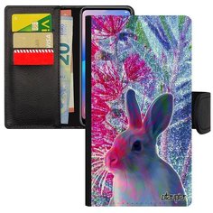 Противоударный чехол книжка на смартфон // Samsung Galaxy A5 2017 // "Кролик" Пушистый Шиншилла, Utaupia, фуксия