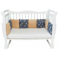 Бортик в кроватку 12 предметов AmaroBaby Зайчики, синий (бязь)