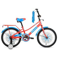 Велосипед FORWARD AZURE 20 (20" 1 ск. рост 10.5") 2020-2021, коралловый/голубой, 1BKW1C101002