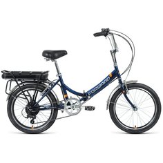 Электровелосипед Forward Dundee 20 2021 рост 14" темно- синий