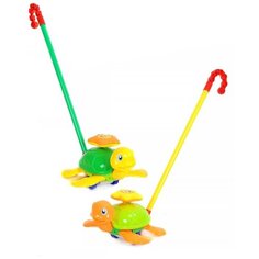 Каталка на палочке ZHORYA "Черепашка", звездочка крутится, шевелит лапками, звук, 18*20*13 см, (палочка 40 см) (ZY620468)