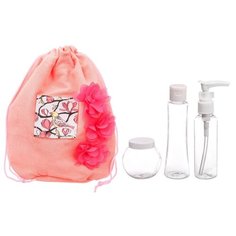 Набор "С 8 марта!": косметичка- мешок и 3 ёмкости для косметики Чистое счастье