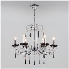 Люстра Eurosvet Каталония 2026/6 хром/черный хрусталь Strotskis, E14, 360 Вт, кол-во ламп: 6 шт., цвет арматуры: хром