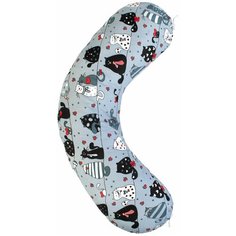 Наволочка к подушке для беременных AmaroBaby 170х25 (бязь наб.125 г) (котики серый)
