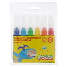 Фломастеры 6 цветов «Каляка- Маляка», суперсмываемые