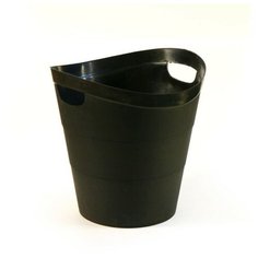 Корзина для бумаг пластик цельная 14л Uni "2002", черная Calligrata