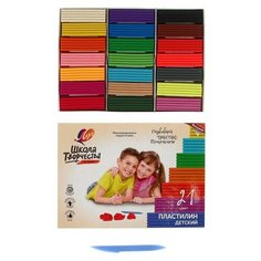 Пластилин 21 цвет 420 г «Школа творчества Луч