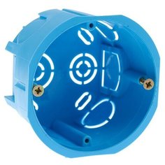 Коробка установочная TUNDRA, 68х45 мм, IP20, для сплошных стен, синяя