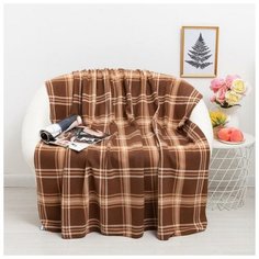 Плед Scotland 030 бежевый + экрю 140х200см флис 180г/м пэ100% Belezza