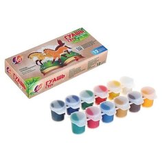 Гуашь 12 цветов х 15 мл ZOO, блок- тара Луч